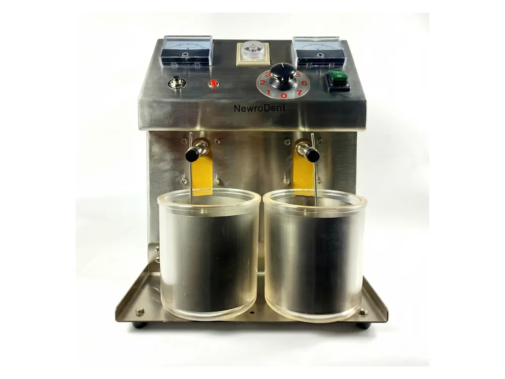 S-1202 electrolytic polishing machine with two cells for steel brackets